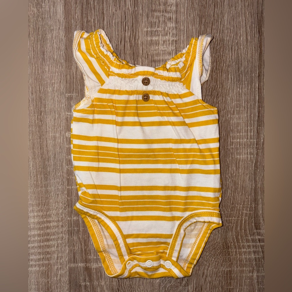 Yellow & white striped onesie
